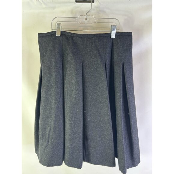 Burberry Wool Cashmere Pleated Knee A Line Skirt Gray - Picture 5 of 8